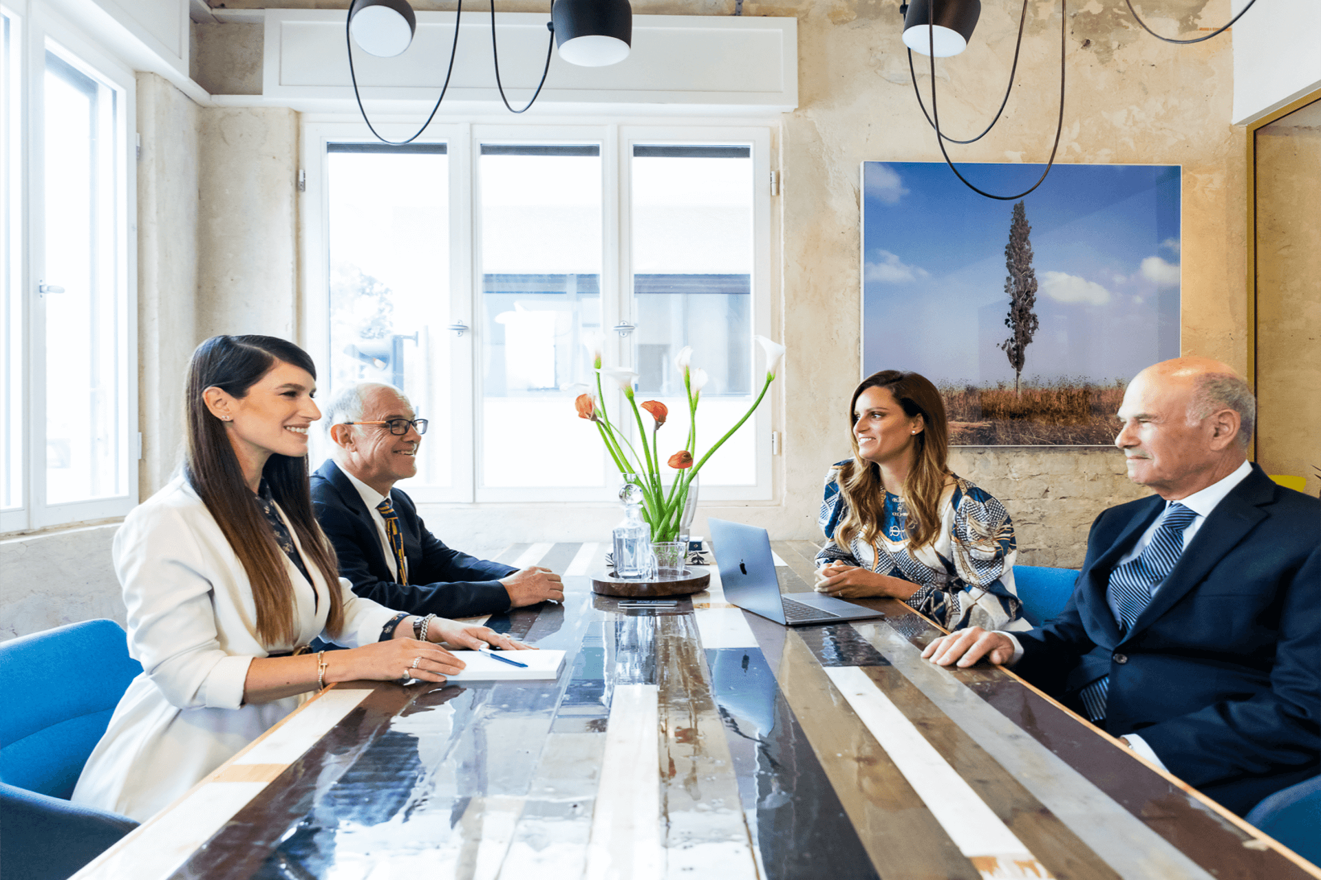 business meeting around big table