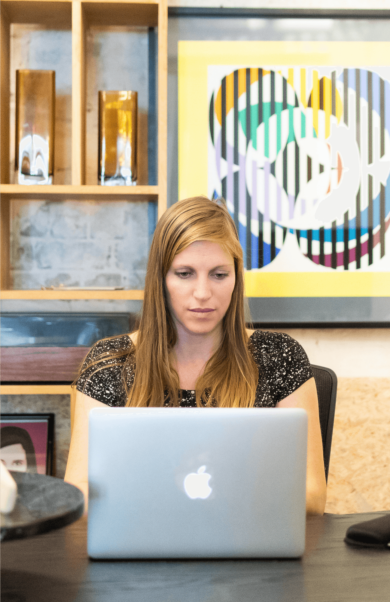 business woman working on a leptop